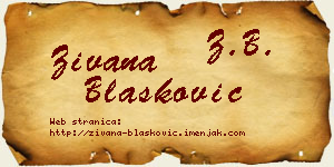Živana Blašković vizit kartica